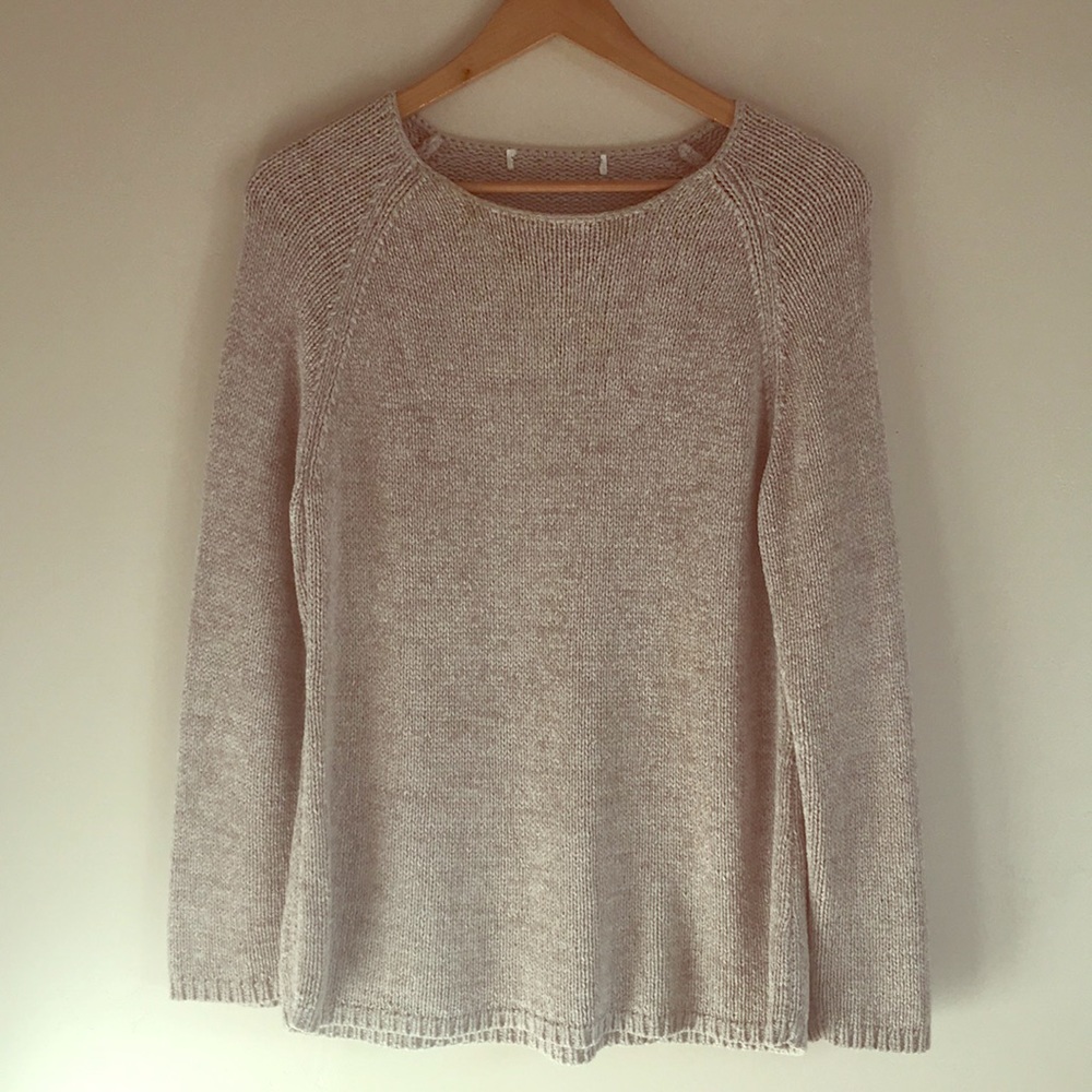 Neutral Tan Tunic Style Sweater M-L